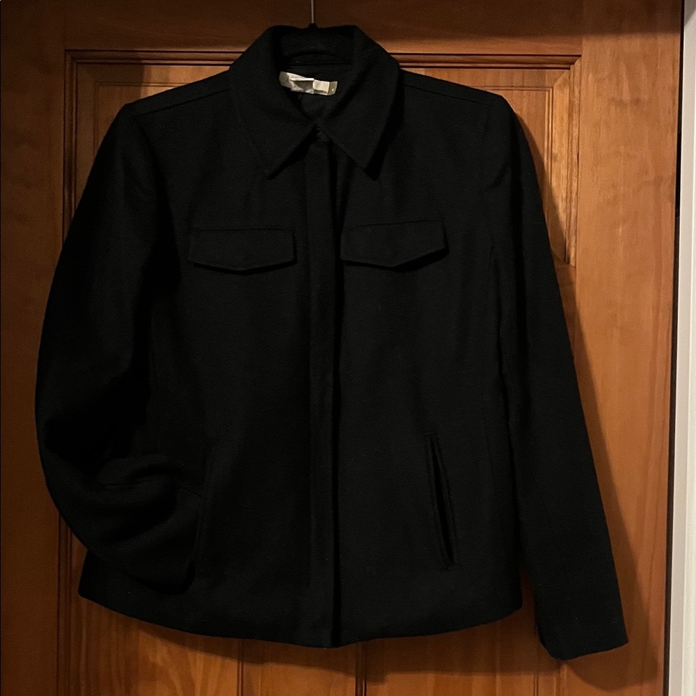 J. Crew Black Utility Zip up Wool Jacket